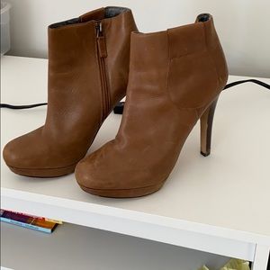 Rose gold platform stilletto booties